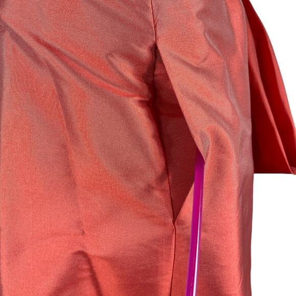 Strapless Waterfall Dress Sz 8 Coral Mermaid Gown Fairycore Coquette Hi-Low Prom - Picture 12 of 14